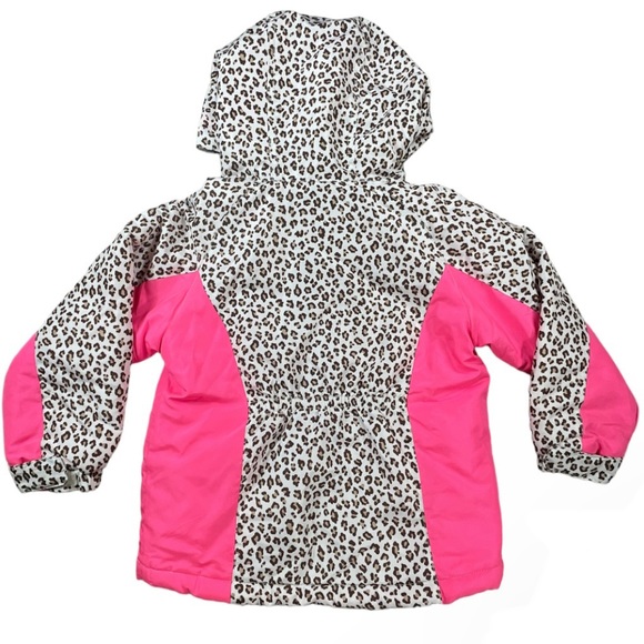 The Children’s Place size 5t hot pink & brown animal print winter coat & jacket - Picture 6 of 11